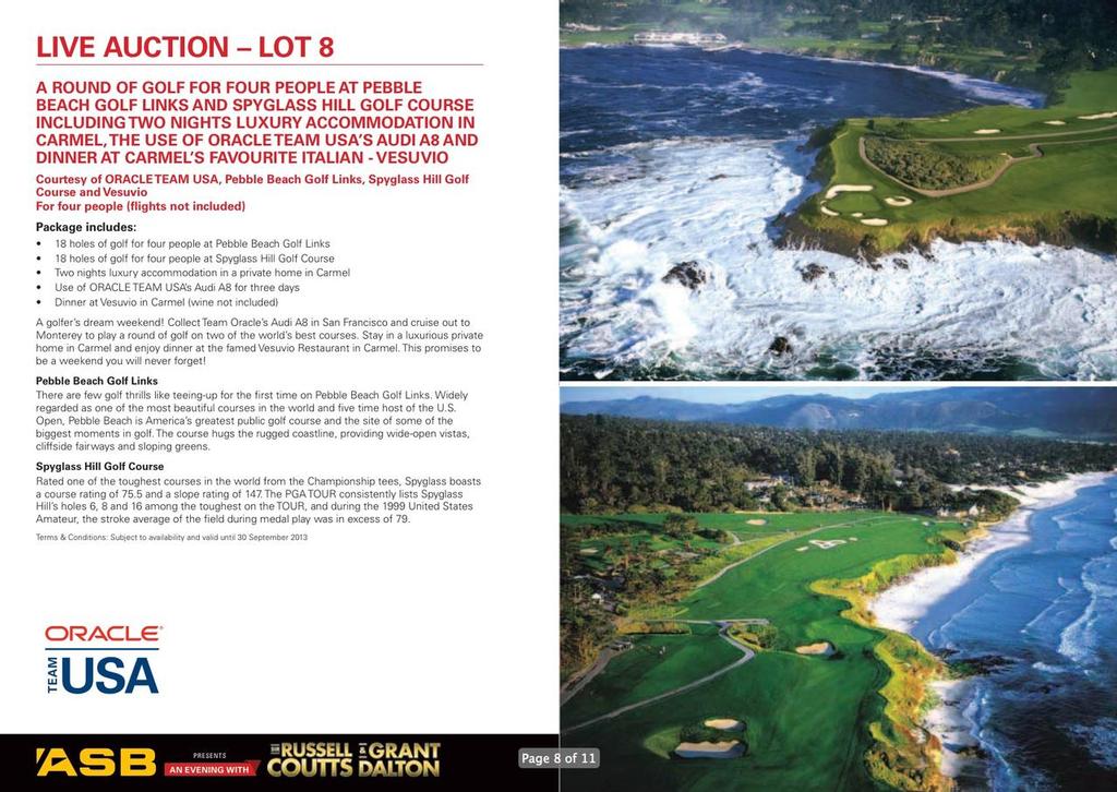 Auction Lot 8 - An Evening with Russell Coutts and Grant Dalton © SW